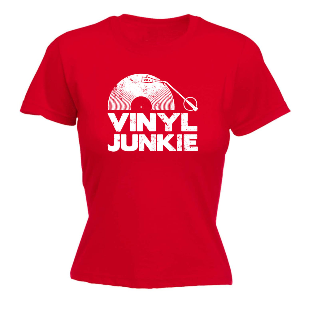 Vinyl Junkie Dj Record White Music - Funny Womens T-Shirt Tshirt