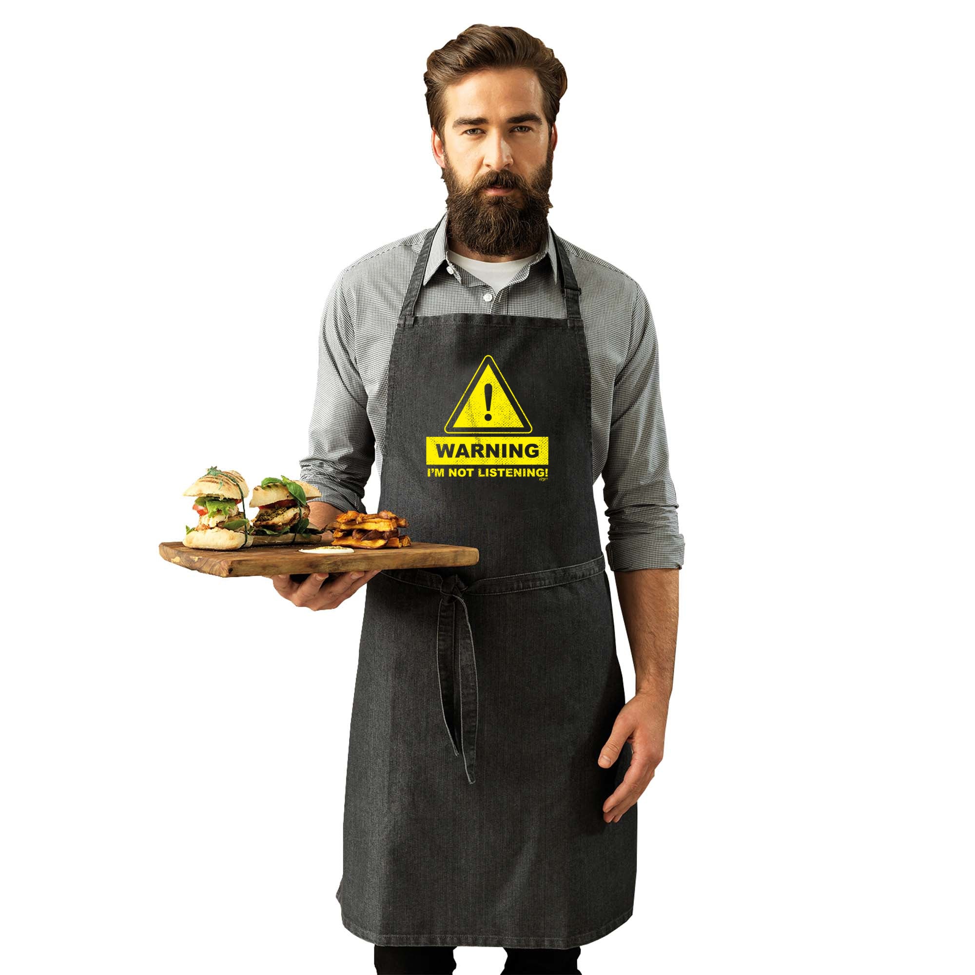 Warning Im Not Listening - Funny Kitchen Apron