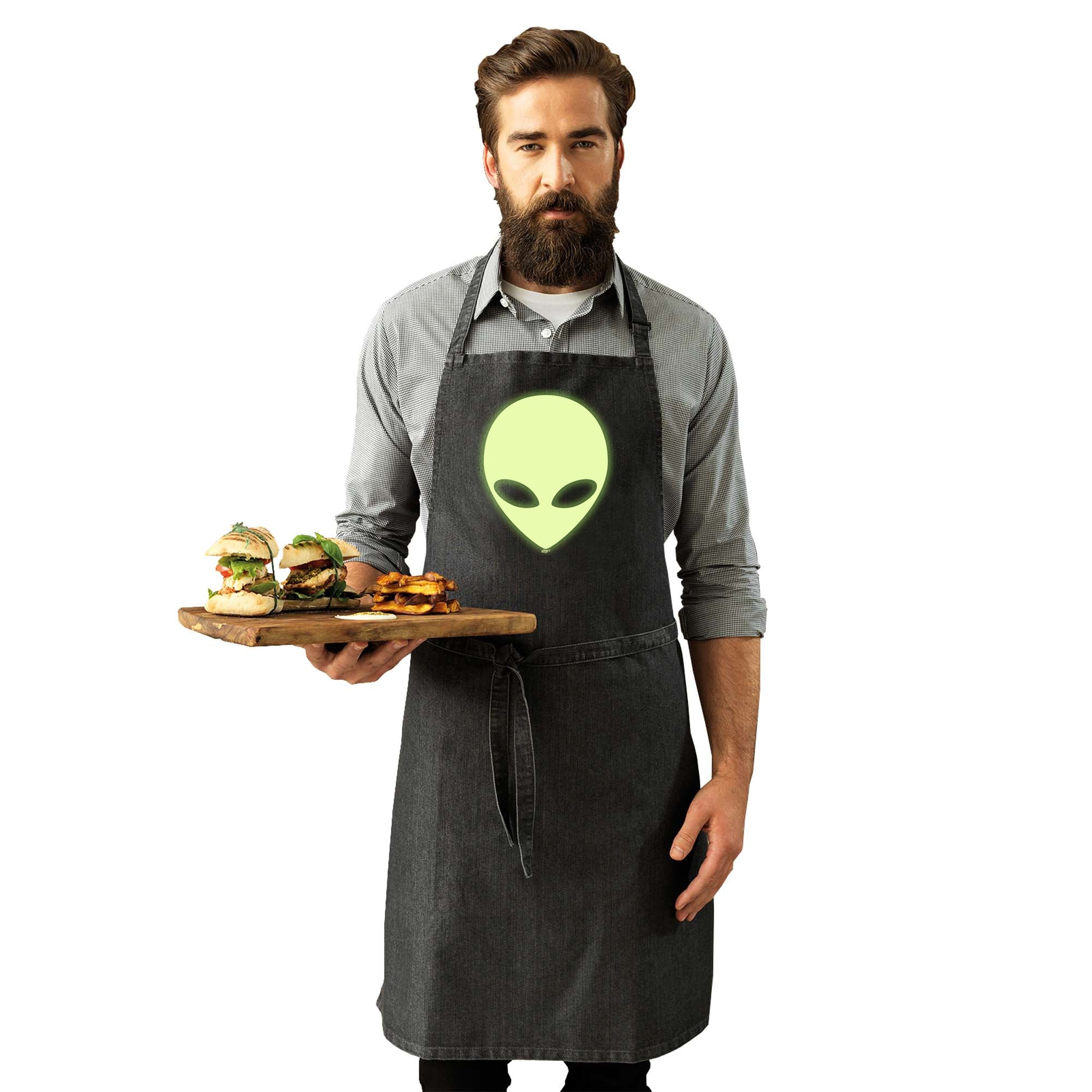 Alien Head Glow In The Dark - Funny Kitchen Apron