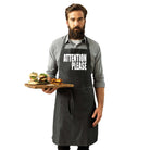 Attention Please White - Funny Kitchen Apron