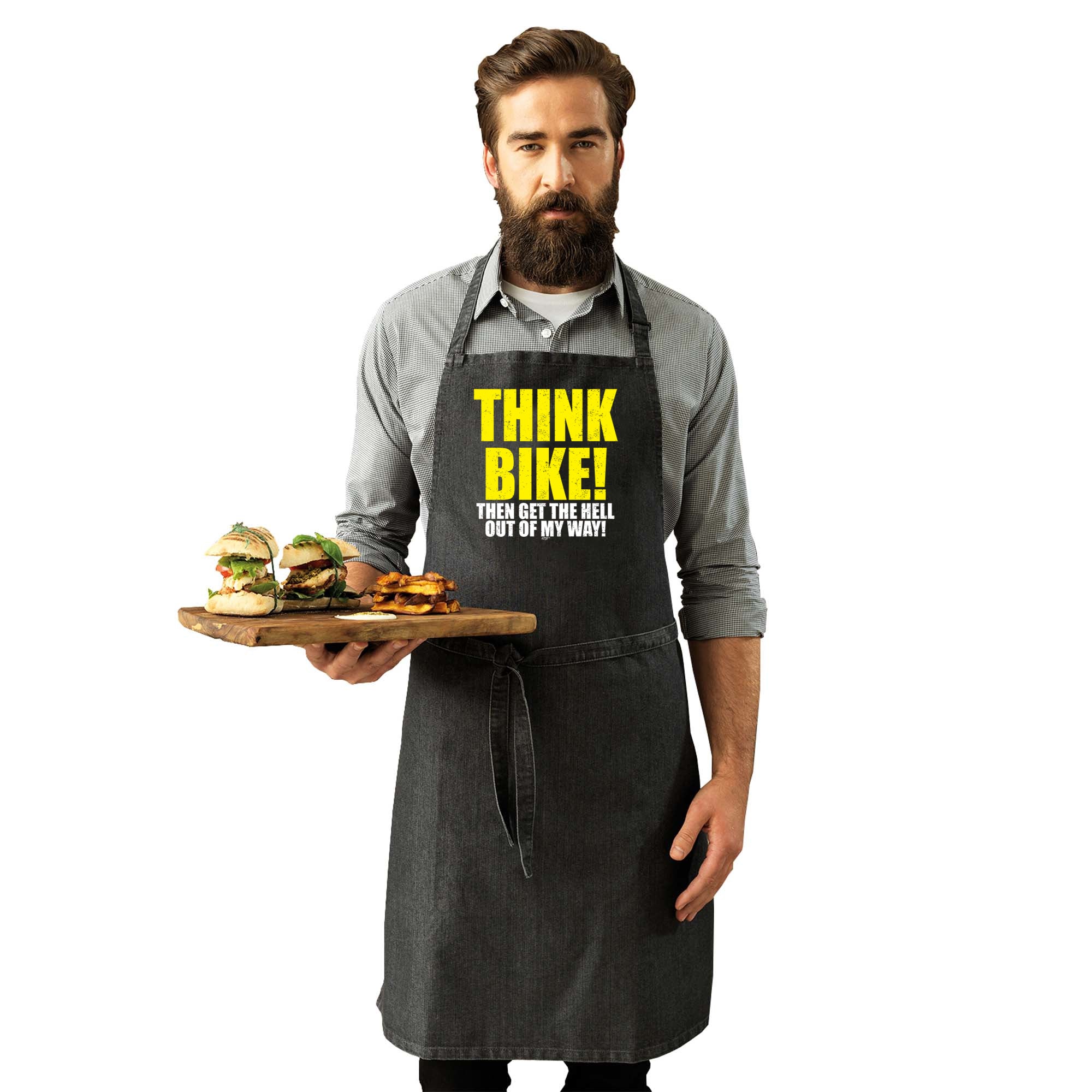 Think Bike Then Get The Hell Out Of My Way - Funny Kitchen Apron