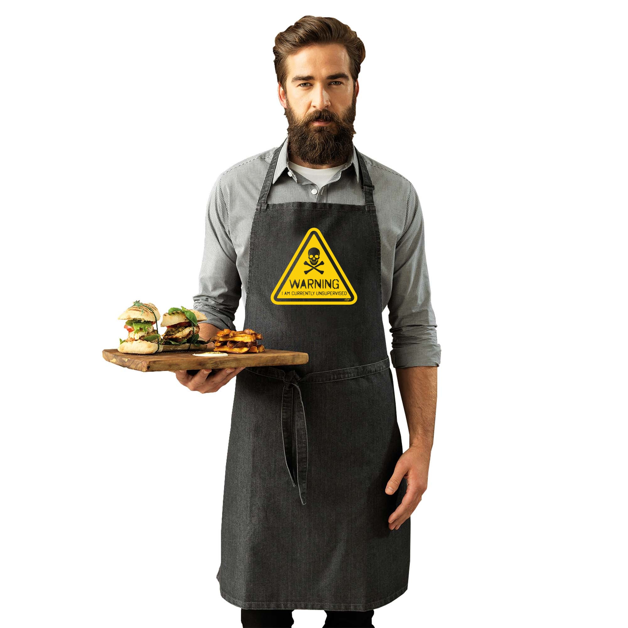 Warning Currently Unsupervised - Funny Kitchen Apron