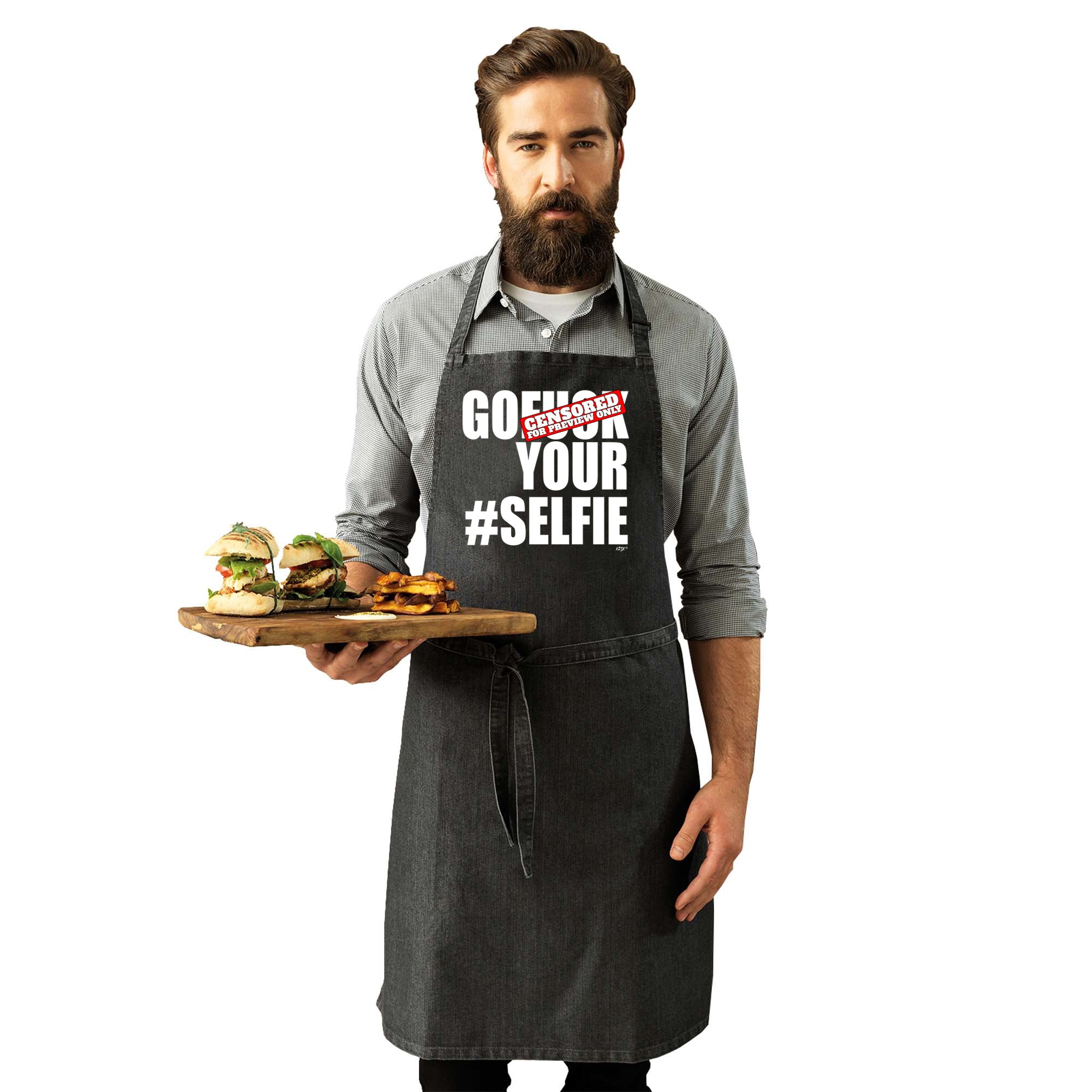 Go F  K Your Selfie - Funny Kitchen Apron