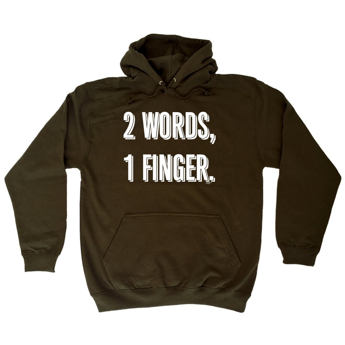 2 Words 1 Finger - Funny Novelty Hoodies Hoodie - 123t Australia | Funny T-Shirts Mugs Novelty Gifts