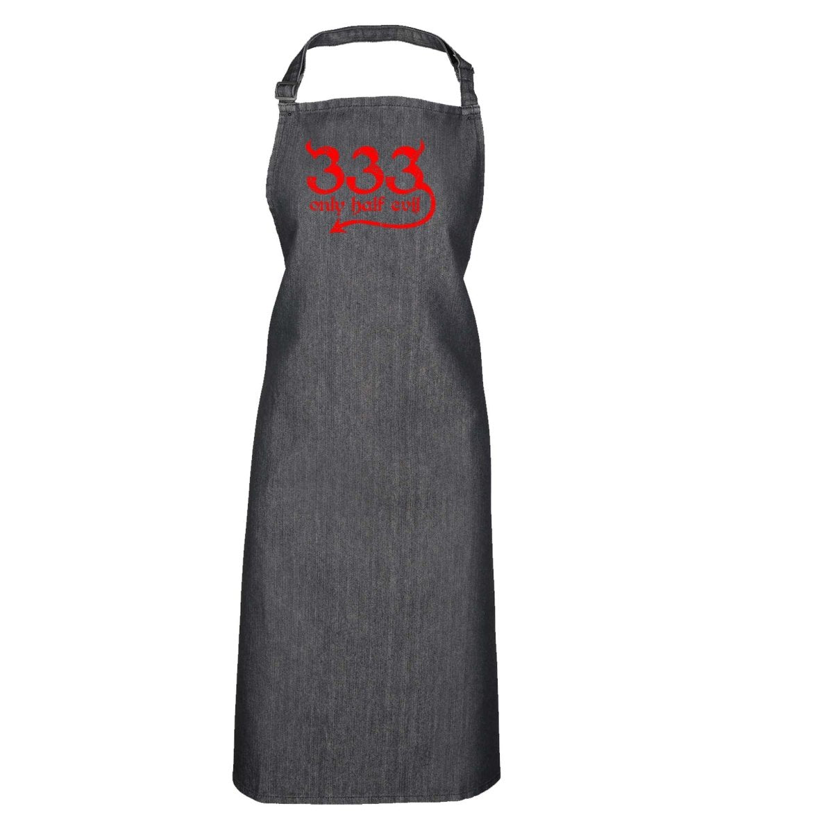 333 Only Half Evil - Funny Novelty Kitchen Adult Apron - 123t Australia | Funny T-Shirts Mugs Novelty Gifts