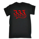 333 Only Half Evil - Mens Funny Novelty T-Shirt Tshirts BLACK T Shirt - 123t Australia | Funny T-Shirts Mugs Novelty Gifts