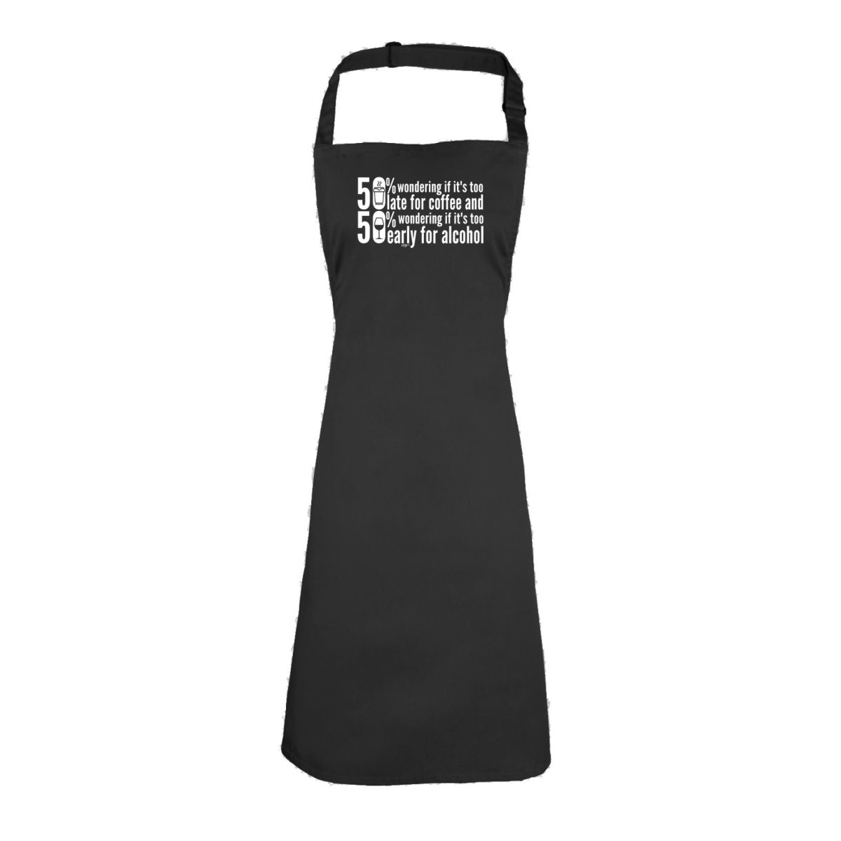 50 Percent Coffee Alcohol - Funny Novelty Kitchen Adult Apron - 123t Australia | Funny T-Shirts Mugs Novelty Gifts