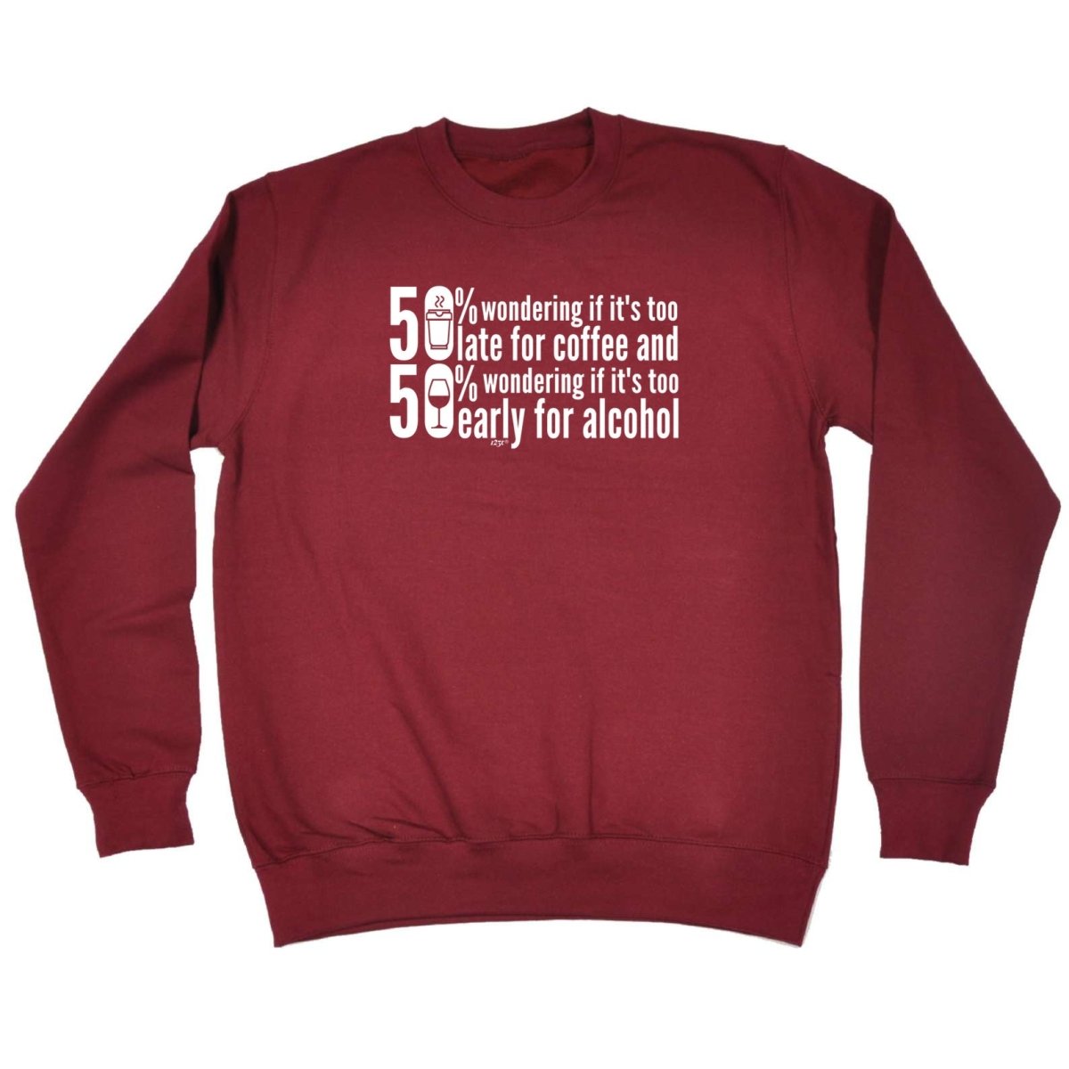 50 Percent Coffee Alcohol - Funny Novelty Sweatshirt - 123t Australia | Funny T-Shirts Mugs Novelty Gifts