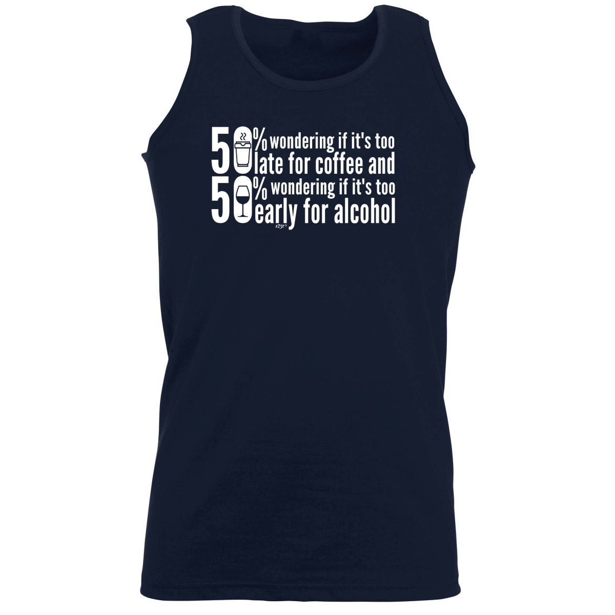 50 Percent Coffee Alcohol - Funny Novelty Vest Singlet Unisex Tank Top - 123t Australia | Funny T-Shirts Mugs Novelty Gifts