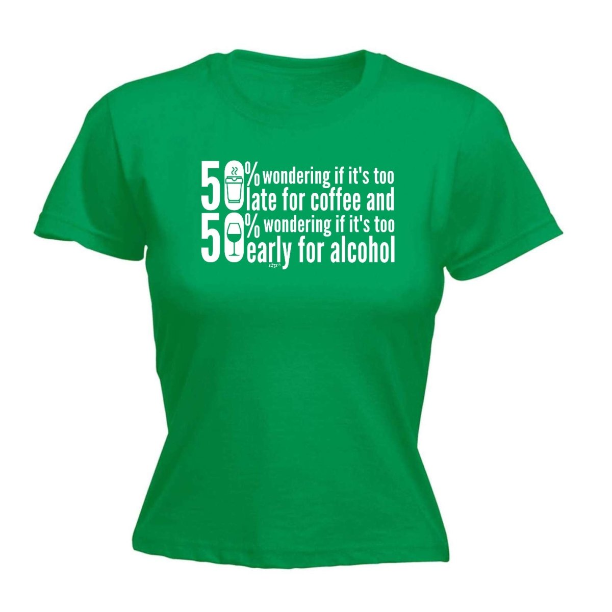 50 Percent Coffee Alcohol - Funny Novelty Womens T-Shirt T Shirt Tshirt - 123t Australia | Funny T-Shirts Mugs Novelty Gifts