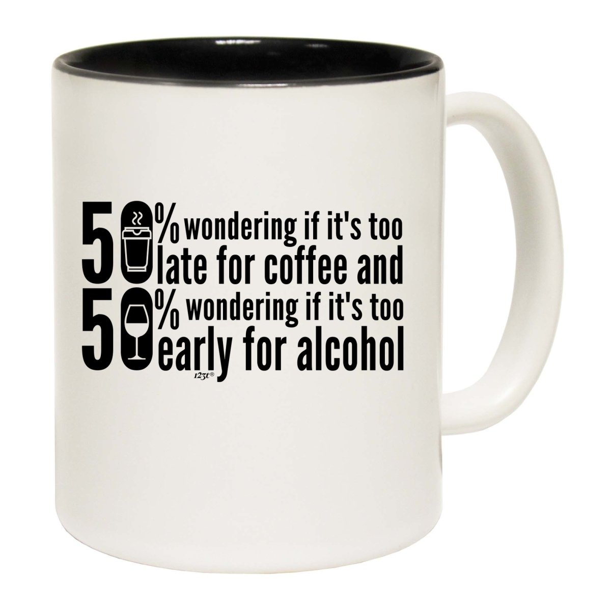 50 Percent Coffee Alcohol Mug Cup - 123t Australia | Funny T-Shirts Mugs Novelty Gifts