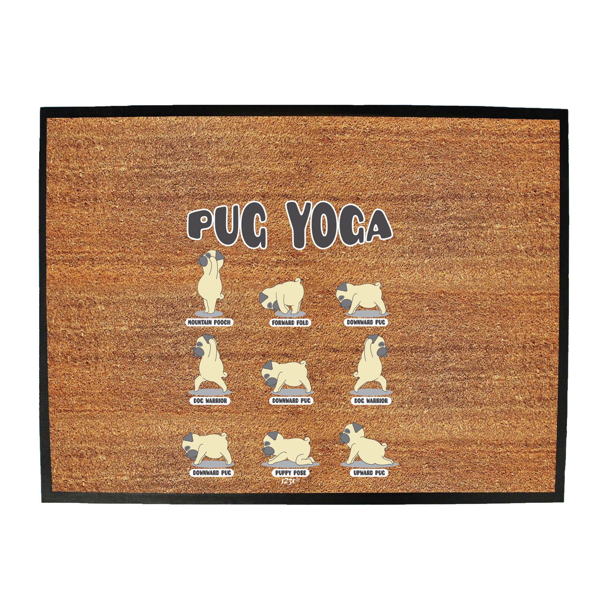 Pug Yoga Dog - Funny Novelty Doormat