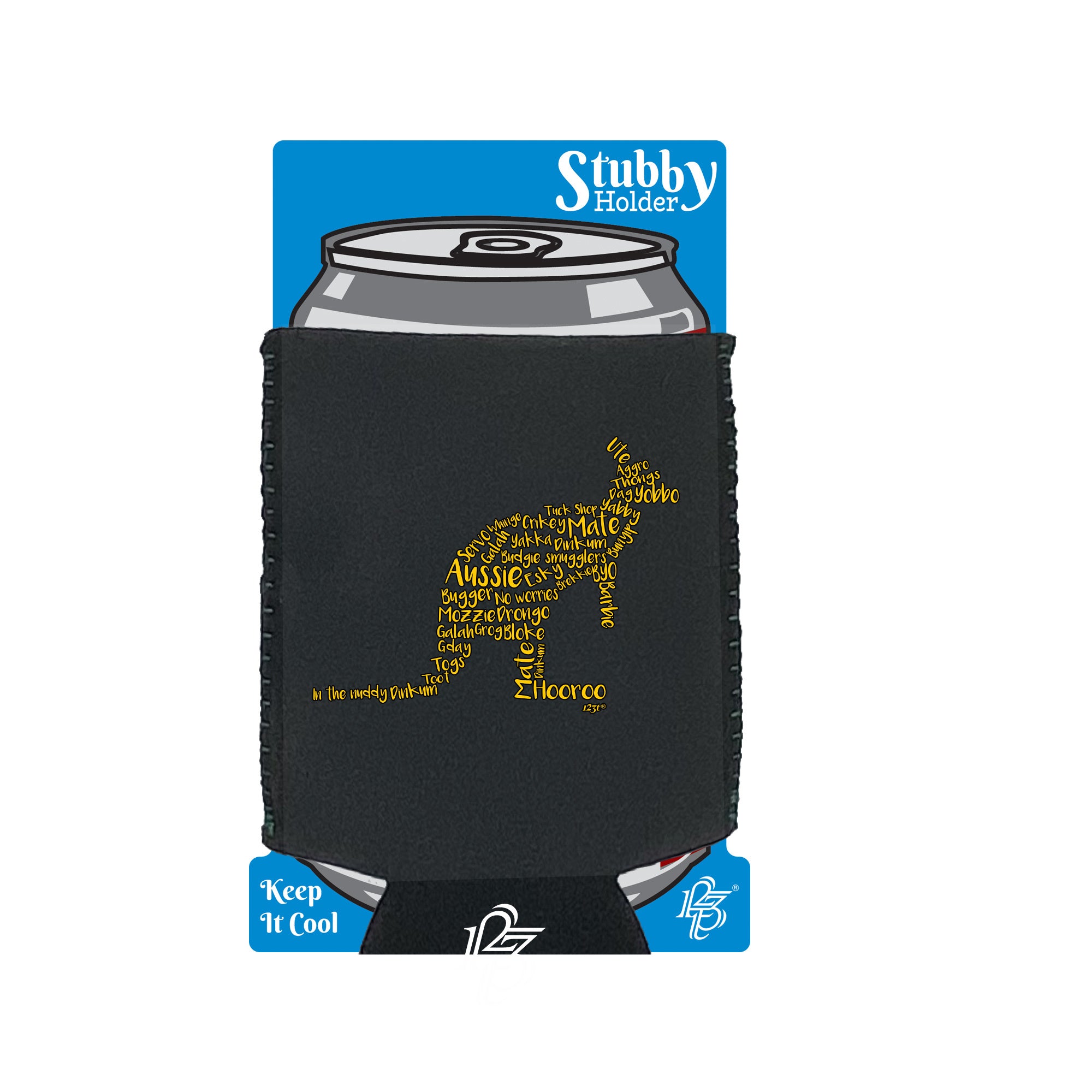 Kangaroo Slang - Funny Stubby Holder With Base