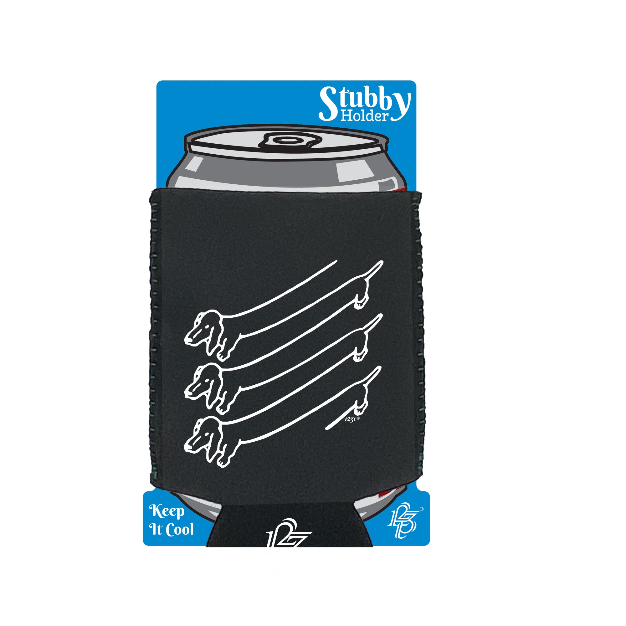 Illusion Dog - Funny Stubby Holder With Base