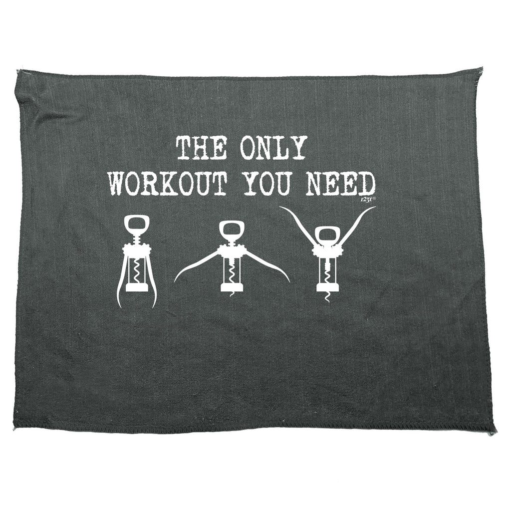 The Only Workout Need Wine - Funny Novelty Gym Sports Microfiber Towel