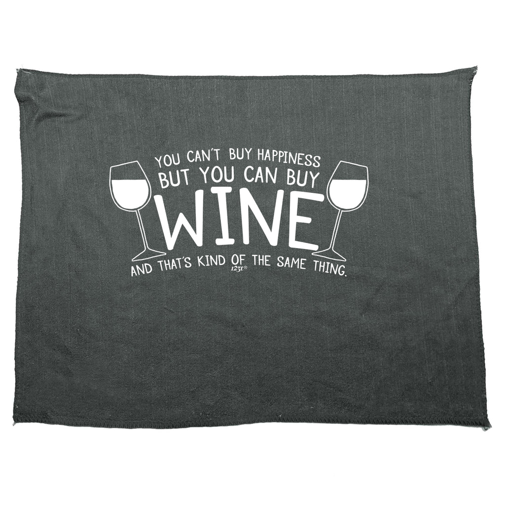 You Cant Buy Happieness But You Can Buy Wine - Funny Novelty Gym Sports Microfiber Towel