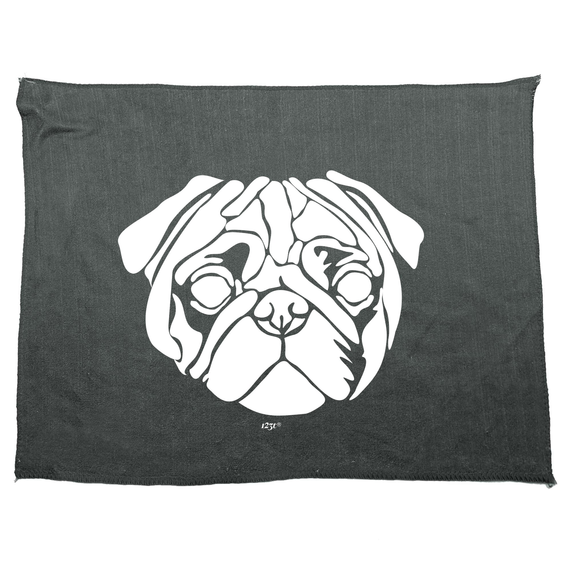 Pug Head Dog - Funny Novelty Gym Sports Microfiber Towel