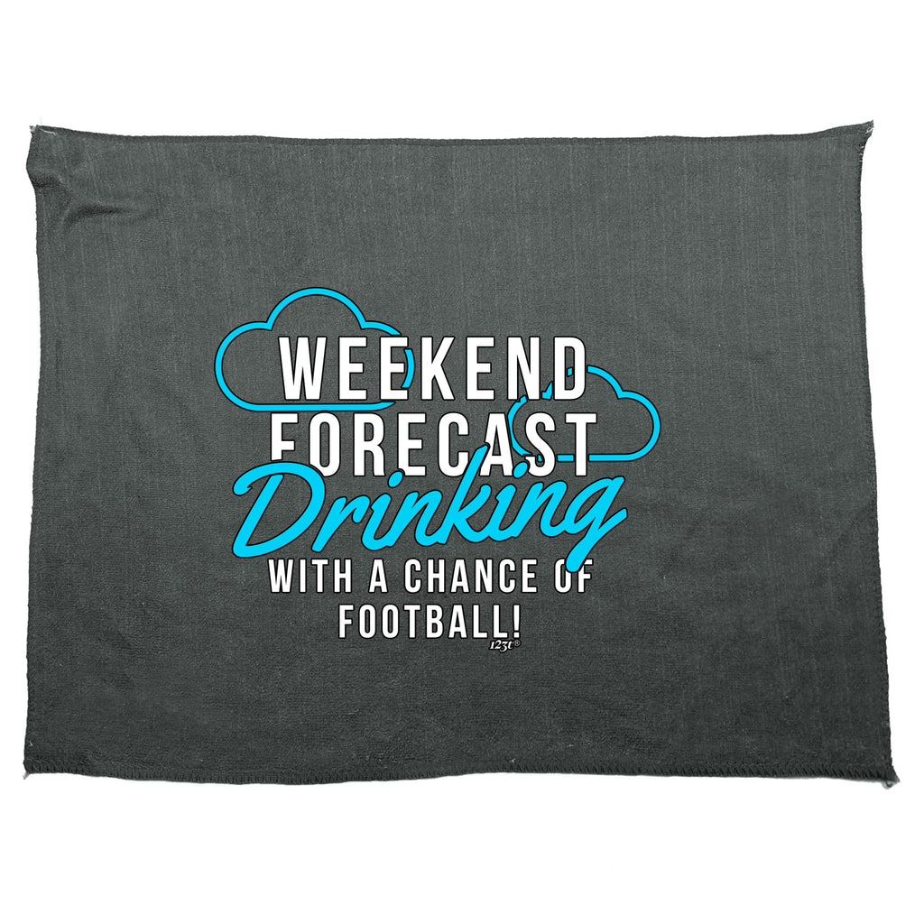 Weekend Forecast Drinking Football - Funny Novelty Gym Sports Microfiber Towel