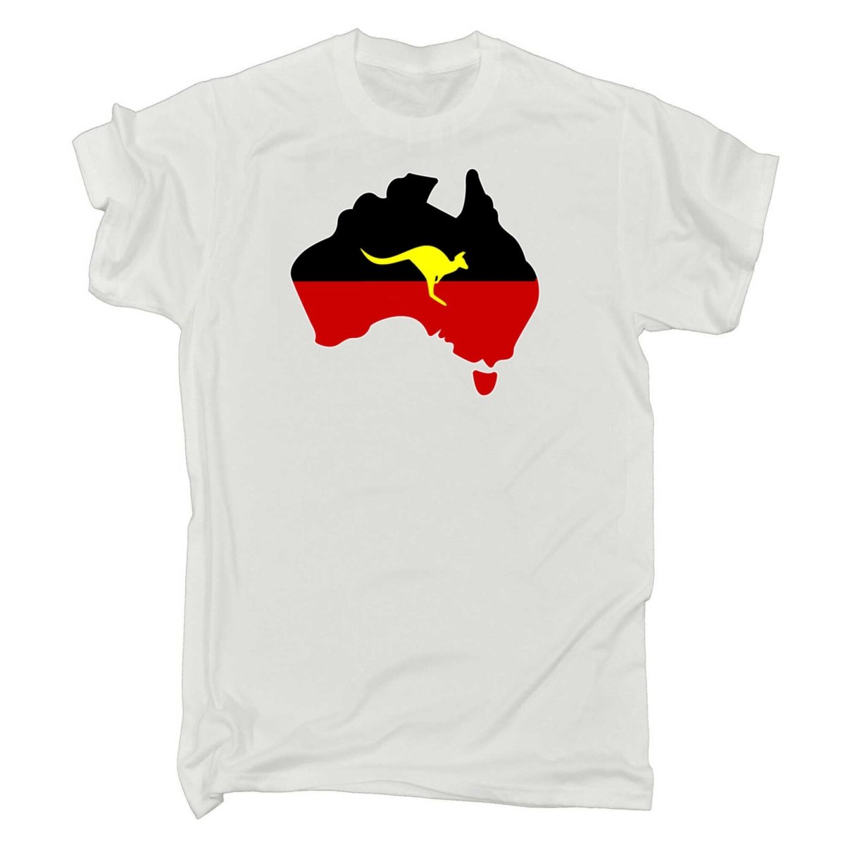 Aboriginal Flag Australia Country Kagaroo - Mens Funny T-Shirt Tshirts - 123t Australia | Funny T-Shirts Mugs Novelty Gifts