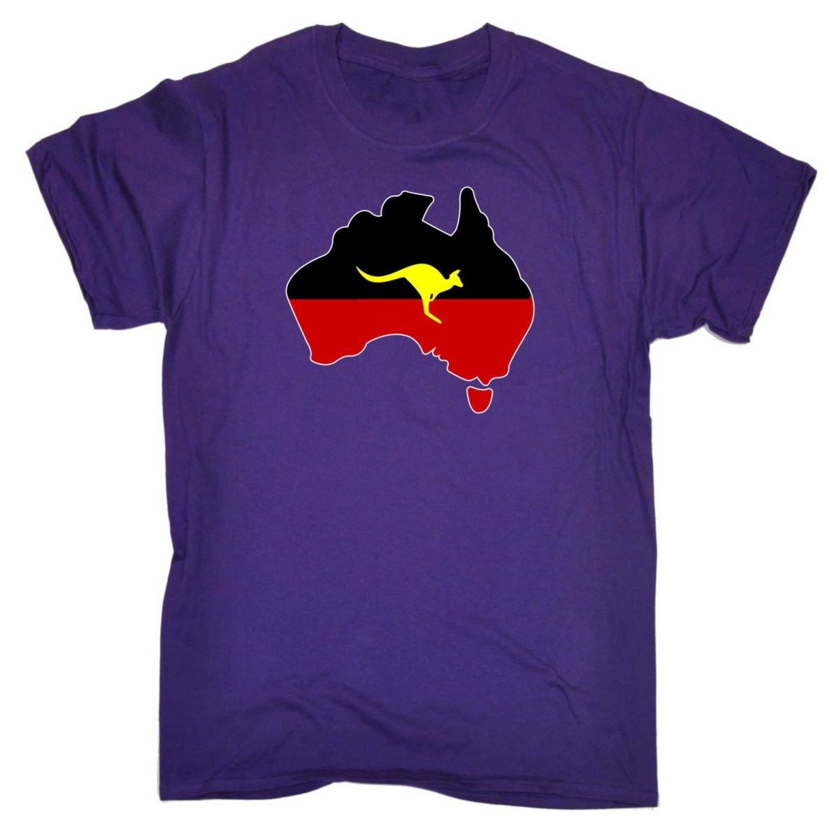 Aboriginal Flag Australia Country Kagaroo - Mens Funny T-Shirt Tshirts - 123t Australia | Funny T-Shirts Mugs Novelty Gifts