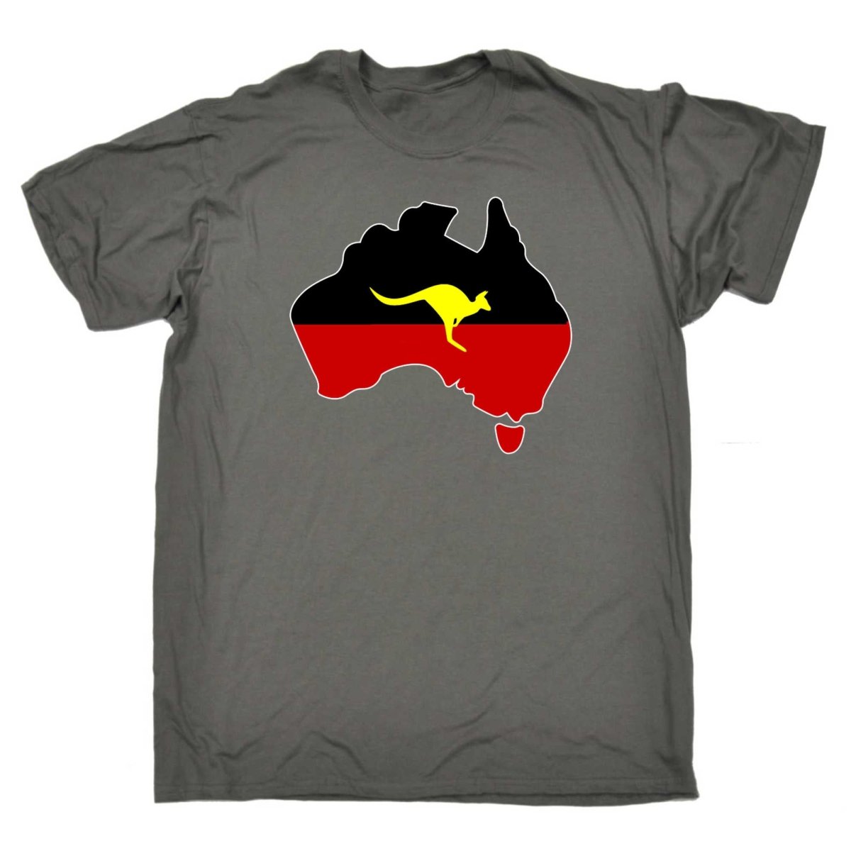 Aboriginal Flag Australia Country Kagaroo - Mens Funny T-Shirt Tshirts - 123t Australia | Funny T-Shirts Mugs Novelty Gifts