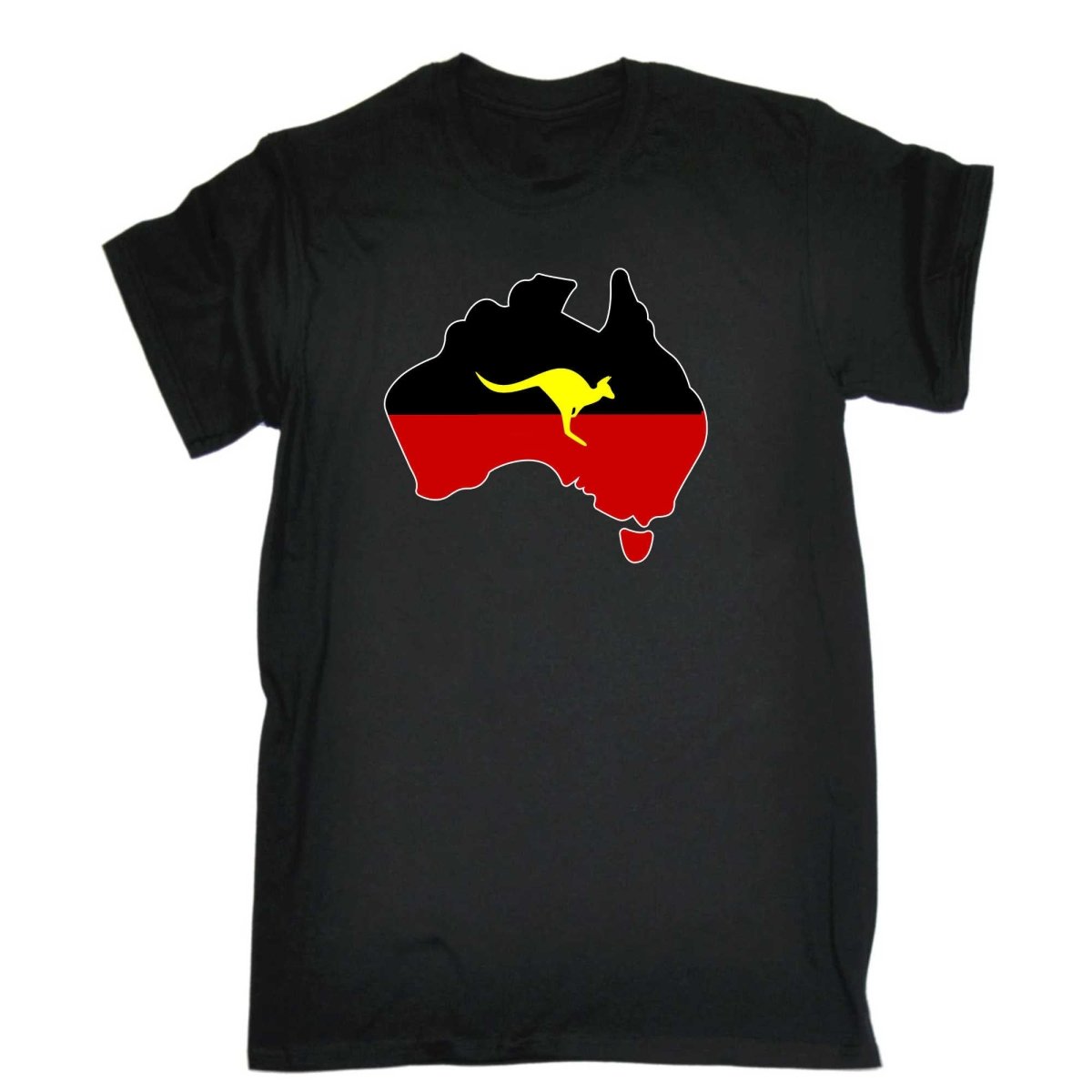 Aboriginal Flag Australia Country Kagaroo - Mens Funny T-Shirt Tshirts - 123t Australia | Funny T-Shirts Mugs Novelty Gifts