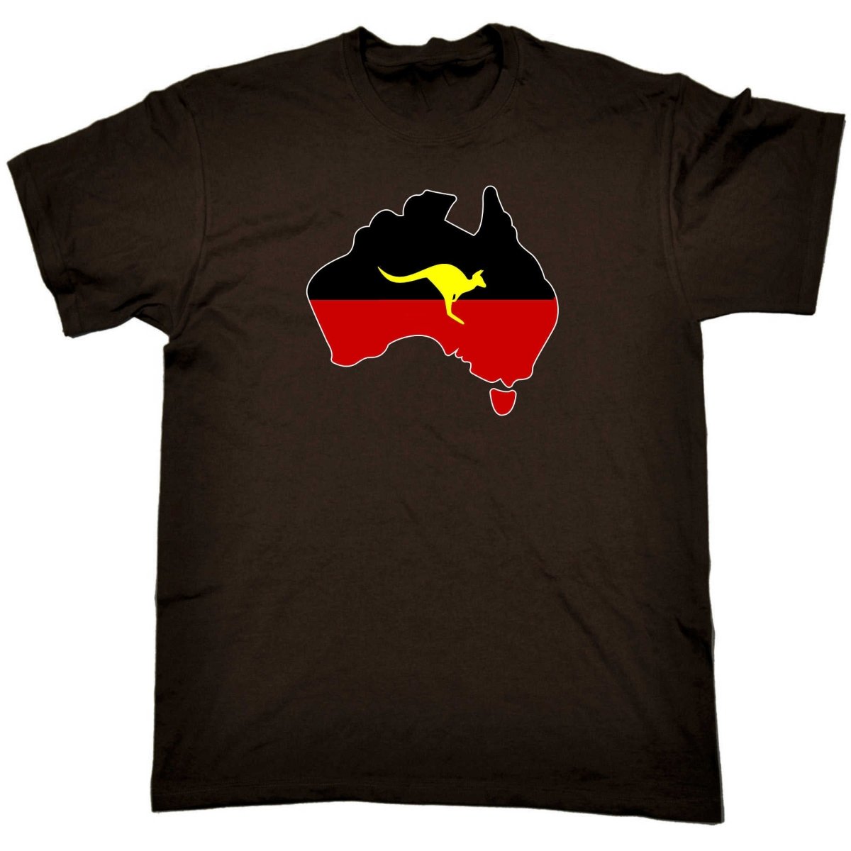 Aboriginal Flag Australia Country Kagaroo - Mens Funny T-Shirt Tshirts - 123t Australia | Funny T-Shirts Mugs Novelty Gifts