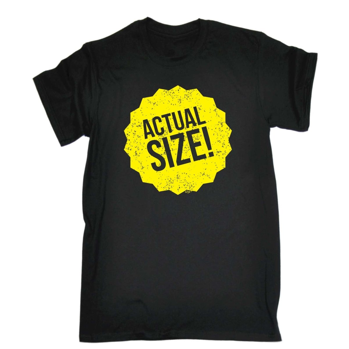 Actual Size - Mens Funny Novelty T-Shirt Tshirts BLACK T Shirt - 123t Australia | Funny T-Shirts Mugs Novelty Gifts