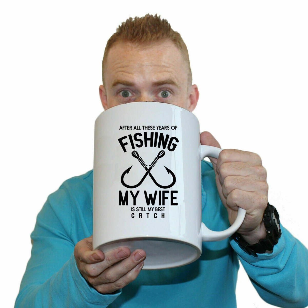 After All Thes Years Fishing My Wife Best Catch Fish Mug Cup - 123t Australia | Funny T-Shirts Mugs Novelty Gifts