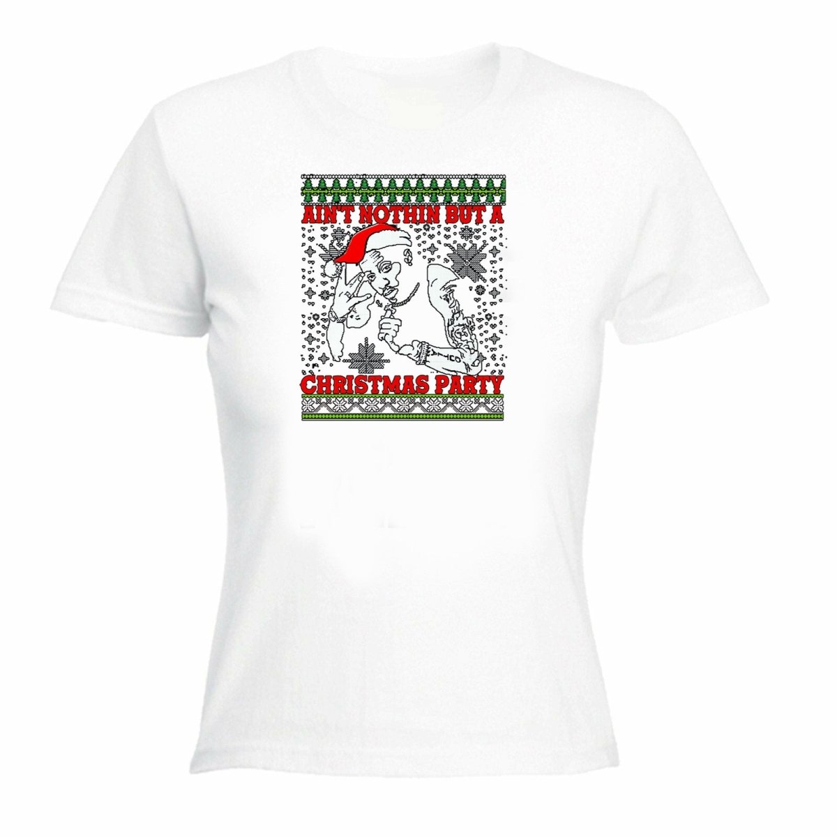 Ain Nothin But A Christmas Party Hip Hop Rapper - Funny Womens T-Shirt Tshirt - 123t Australia | Funny T-Shirts Mugs Novelty Gifts