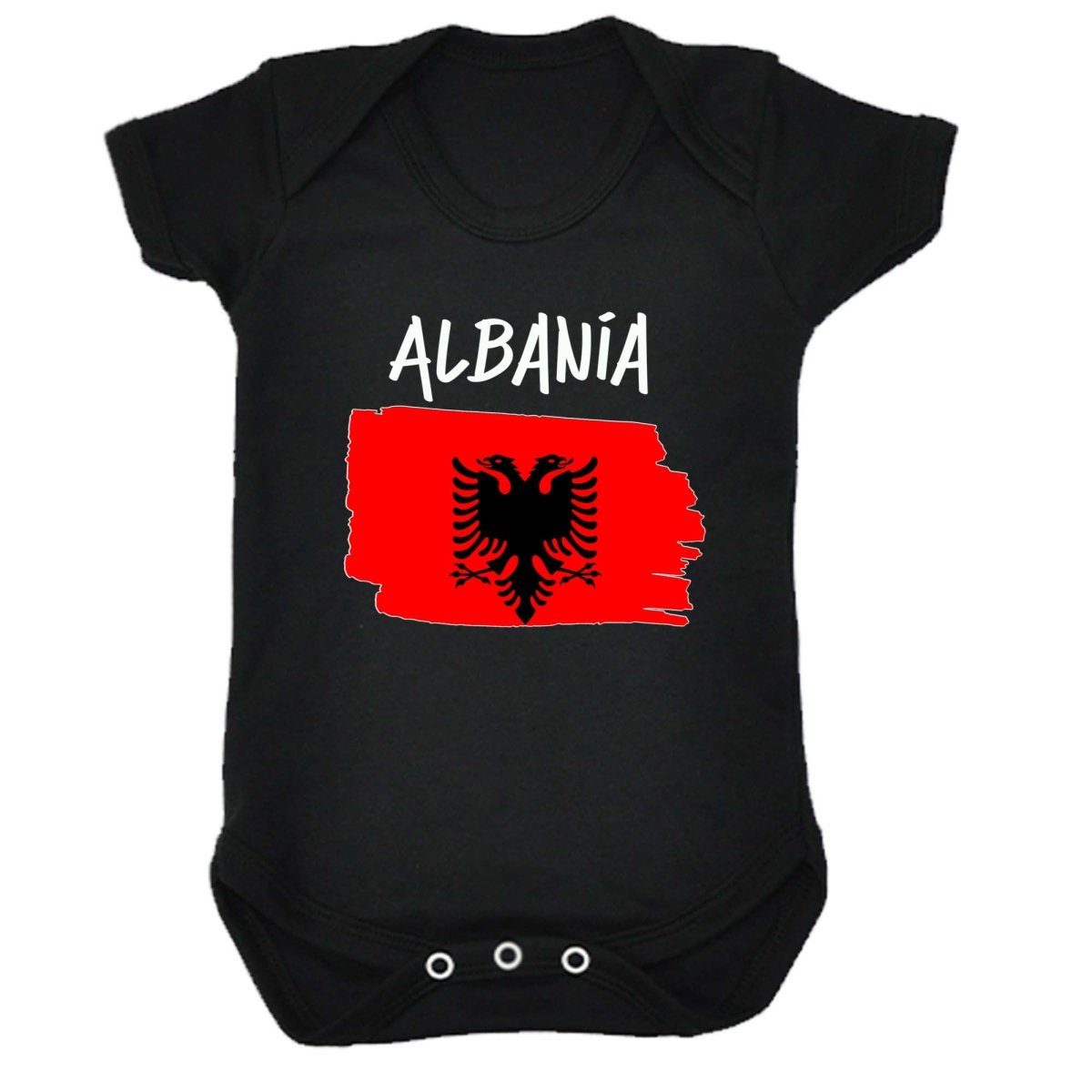 Albania Country Flag Nationality - Babygrow Baby - 123t Australia | Funny T-Shirts Mugs Novelty Gifts