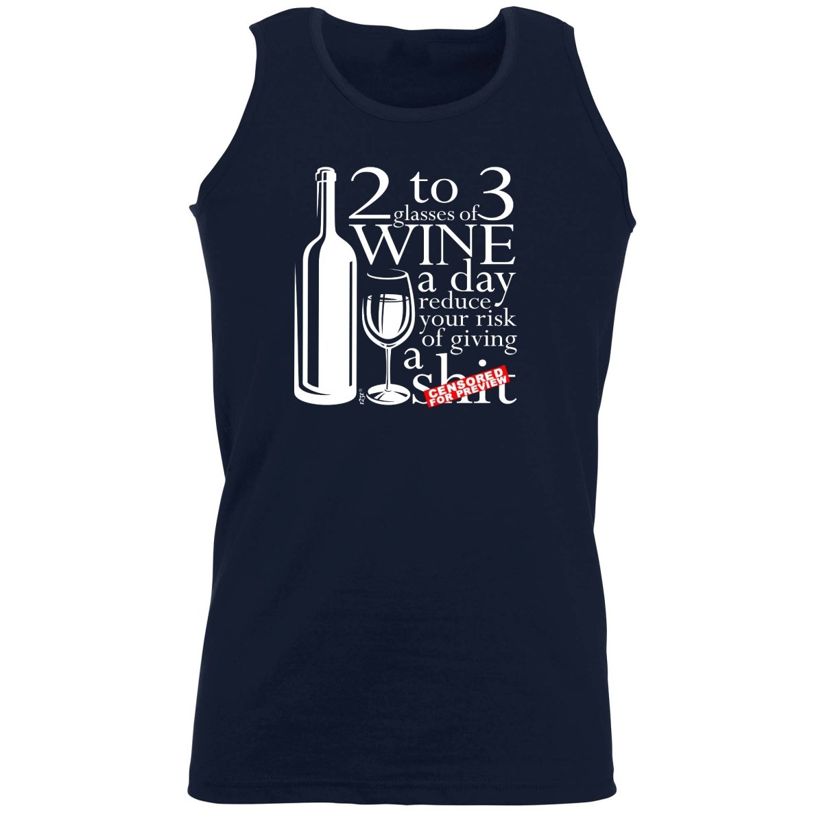 Alcohol 2 To 3 Glasses Of Wine Reduces Giving - Funny Novelty Vest Singlet Unisex Tank Top - 123t Australia | Funny T-Shirts Mugs Novelty Gifts