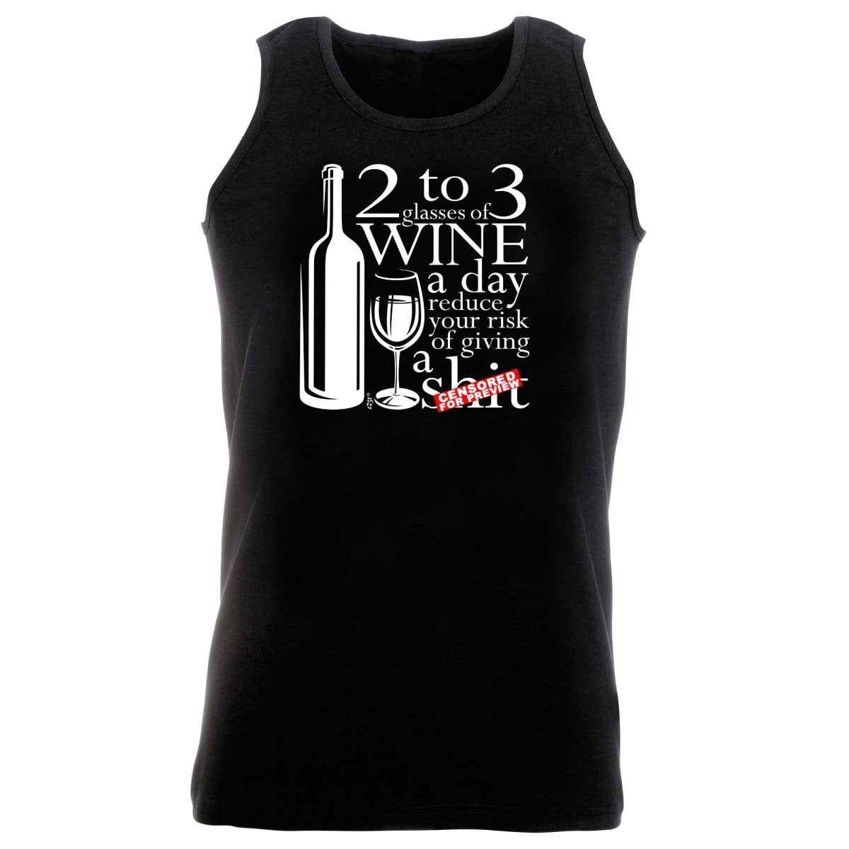 Alcohol 2 To 3 Glasses Of Wine Reduces Giving - Funny Novelty Vest Singlet Unisex Tank Top - 123t Australia | Funny T-Shirts Mugs Novelty Gifts