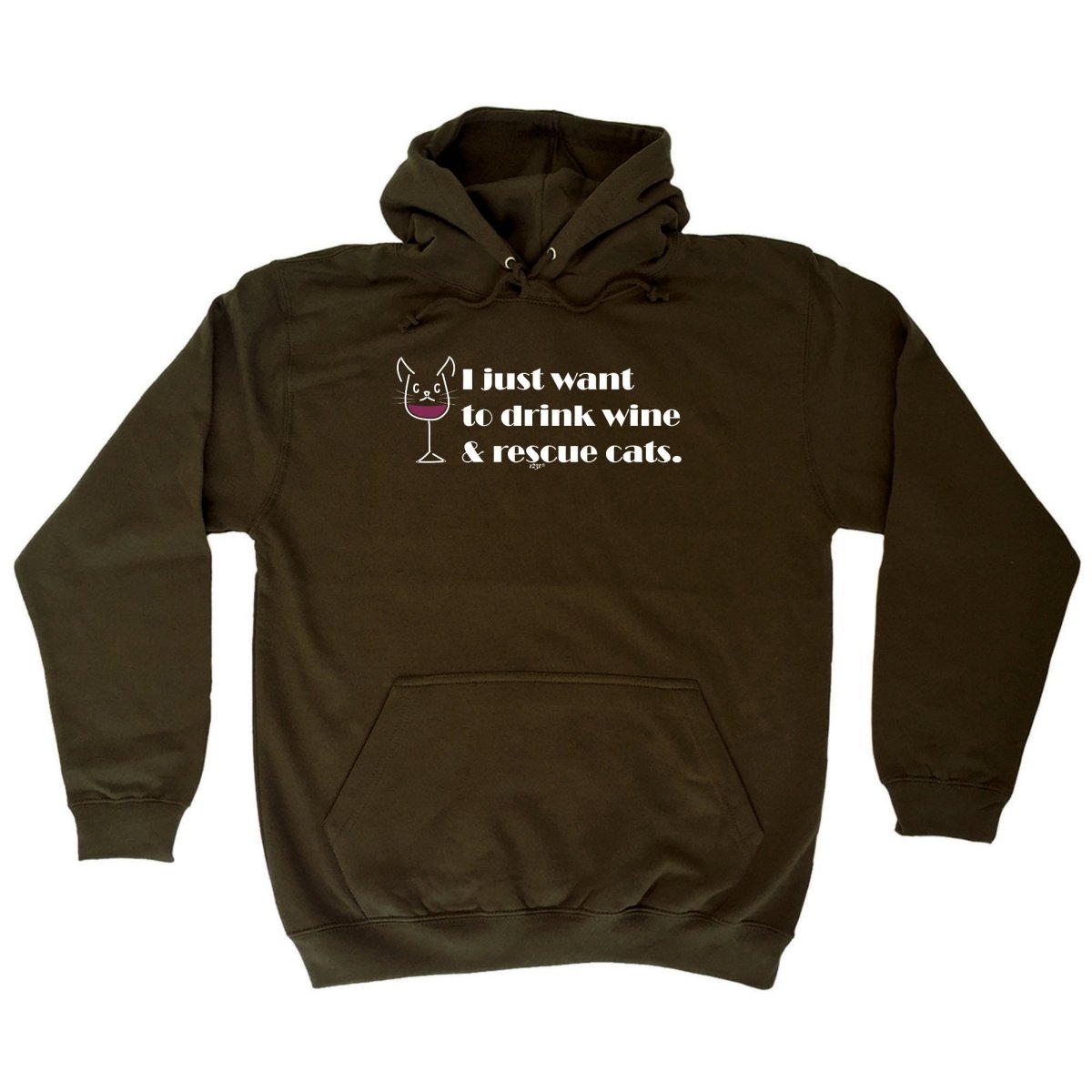 Alcohol Alcohol Animal Drink Wine And Rescue Cats - Funny Novelty Hoodies Hoodie - 123t Australia | Funny T-Shirts Mugs Novelty Gifts