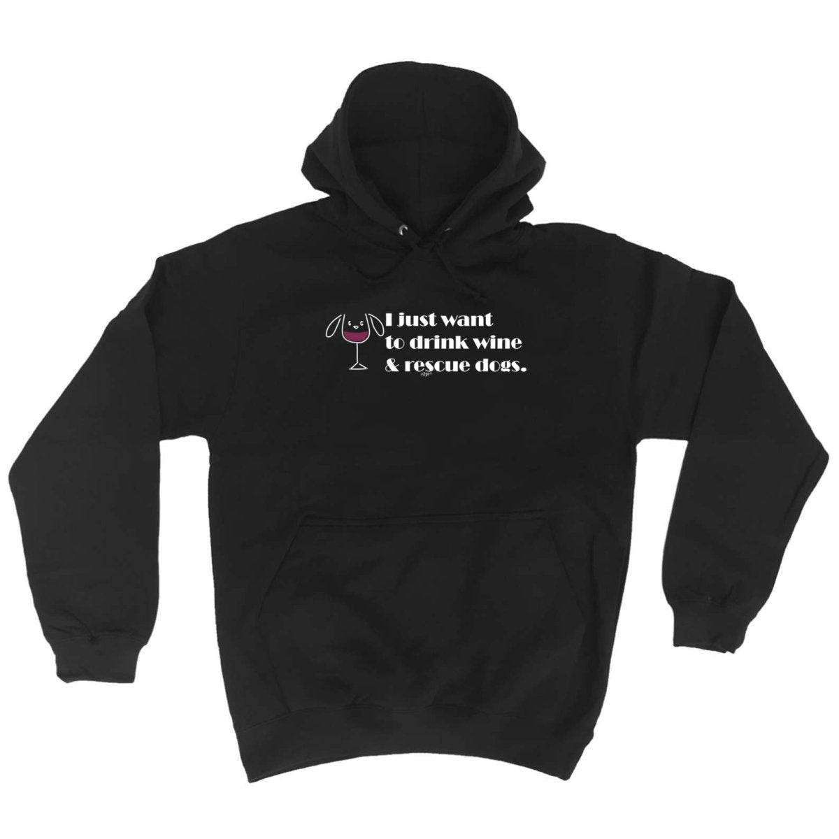 Alcohol Alcohol Animal Drink Wine And Rescue Dogs - Funny Novelty Hoodies Hoodie - 123t Australia | Funny T-Shirts Mugs Novelty Gifts