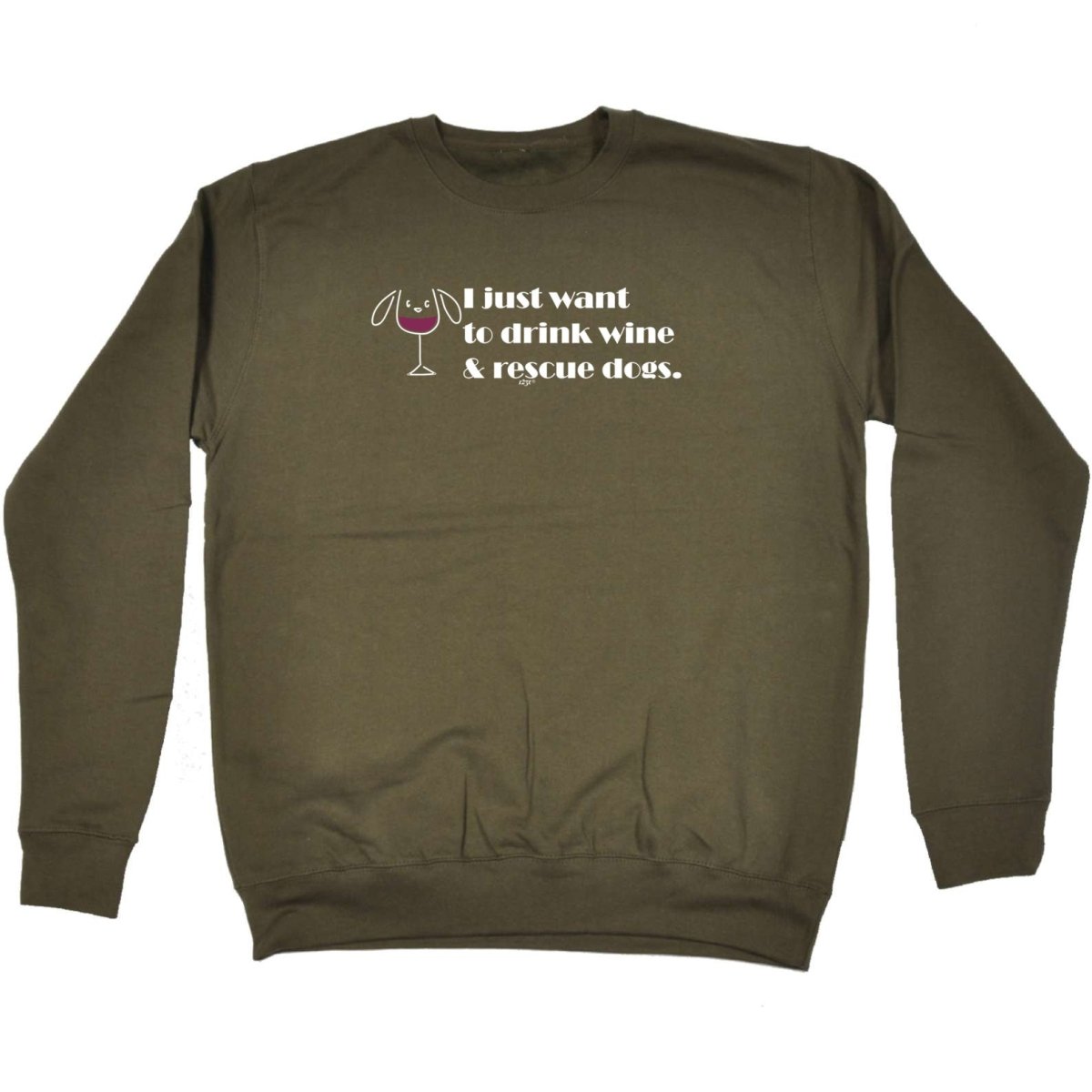 Alcohol Alcohol Animal Drink Wine And Rescue Dogs - Funny Novelty Sweatshirt - 123t Australia | Funny T-Shirts Mugs Novelty Gifts