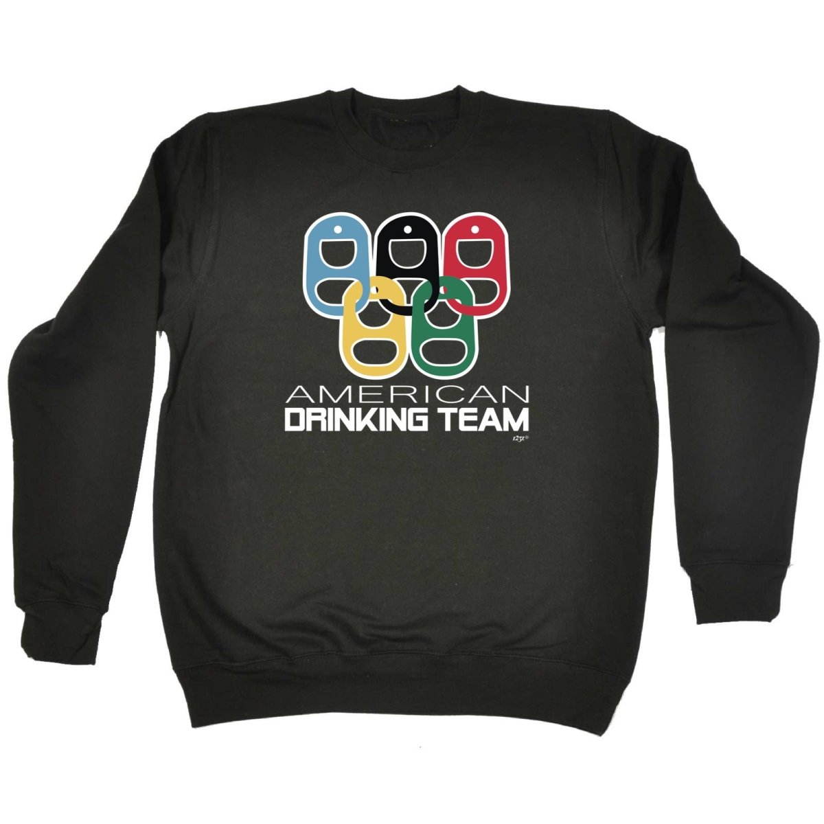 Alcohol American Drinking Team Rings - Funny Novelty Sweatshirt - 123t Australia | Funny T-Shirts Mugs Novelty Gifts