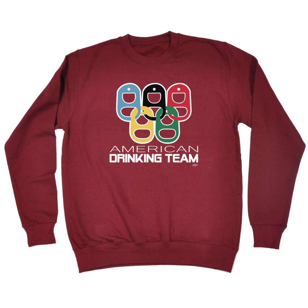 Alcohol American Drinking Team Rings - Funny Novelty Sweatshirt - 123t Australia | Funny T-Shirts Mugs Novelty Gifts