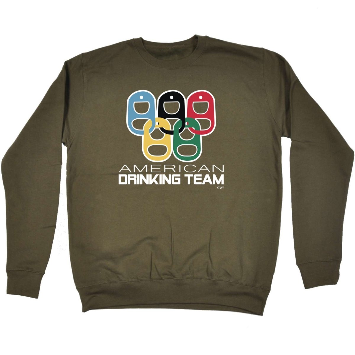 Alcohol American Drinking Team Rings - Funny Novelty Sweatshirt - 123t Australia | Funny T-Shirts Mugs Novelty Gifts