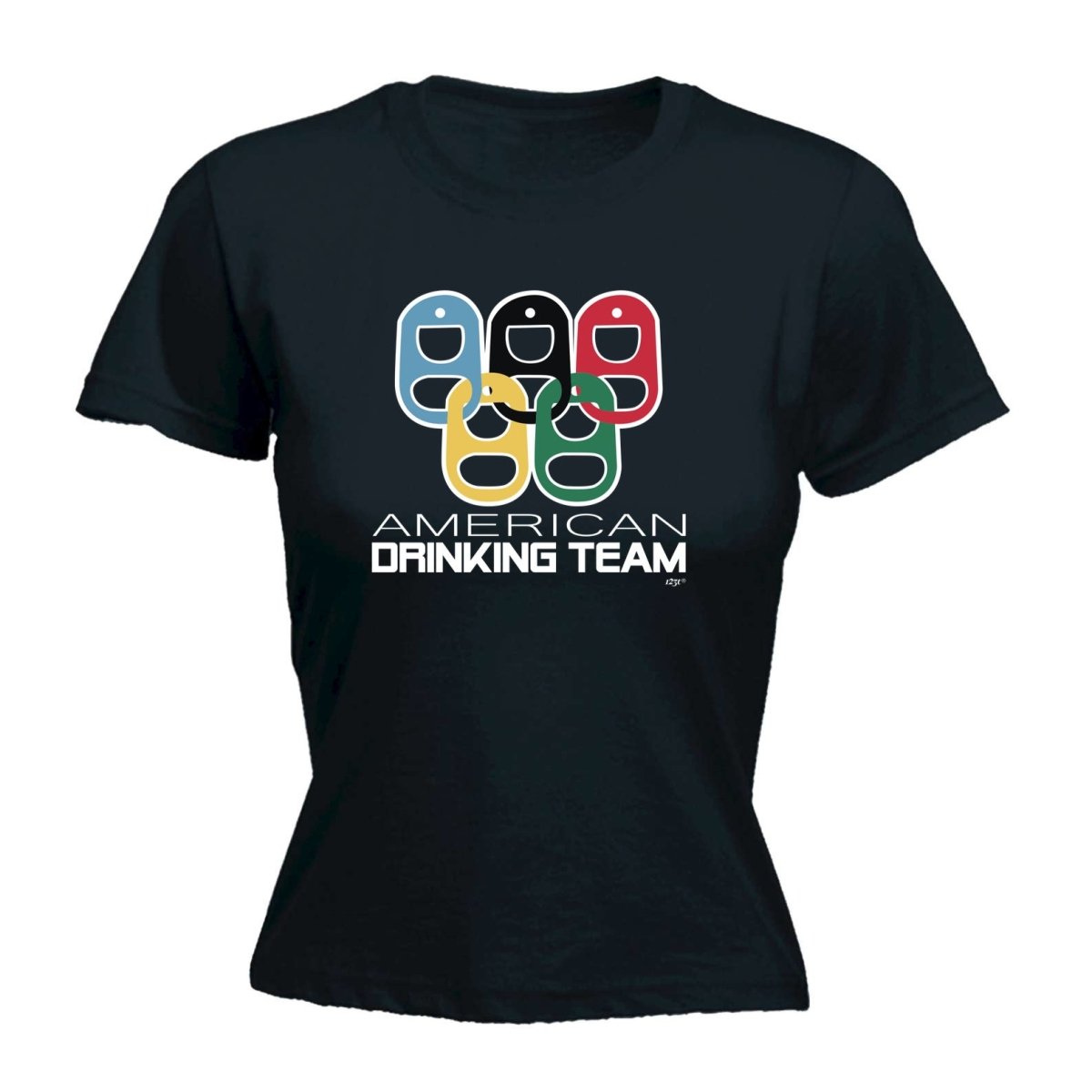 Alcohol American Drinking Team Rings - Funny Novelty Womens T-Shirt T Shirt Tshirt - 123t Australia | Funny T-Shirts Mugs Novelty Gifts