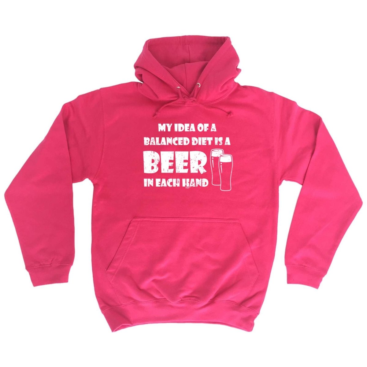 Alcohol Balanced Diet Is A Beer Each Hand - Funny Novelty Hoodies Hoodie - 123t Australia | Funny T-Shirts Mugs Novelty Gifts