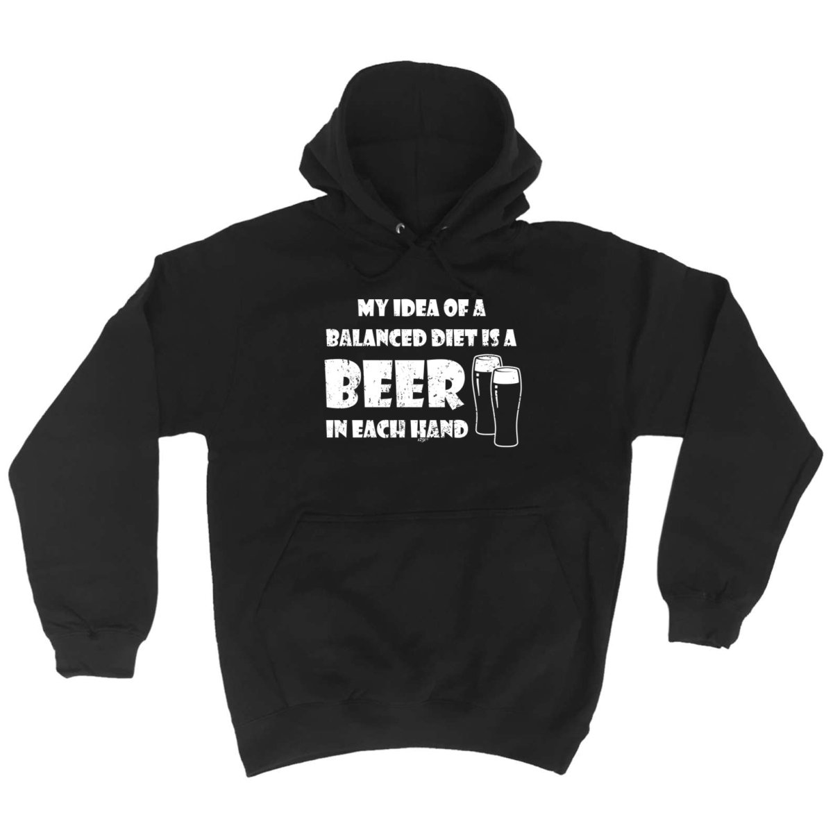 Alcohol Balanced Diet Is A Beer Each Hand - Funny Novelty Hoodies Hoodie - 123t Australia | Funny T-Shirts Mugs Novelty Gifts