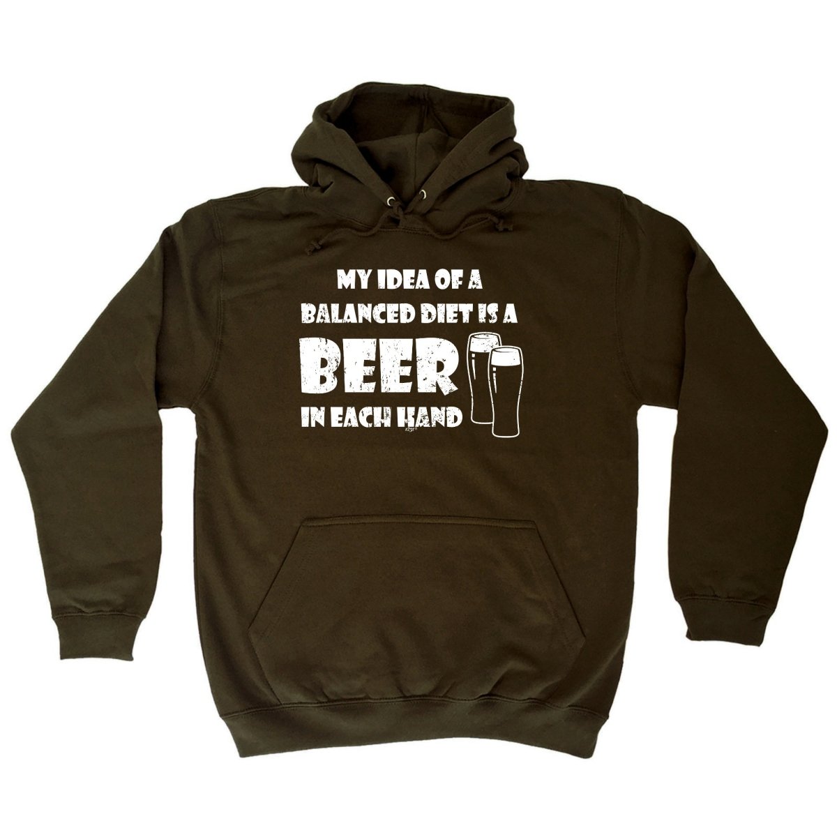 Alcohol Balanced Diet Is A Beer Each Hand - Funny Novelty Hoodies Hoodie - 123t Australia | Funny T-Shirts Mugs Novelty Gifts