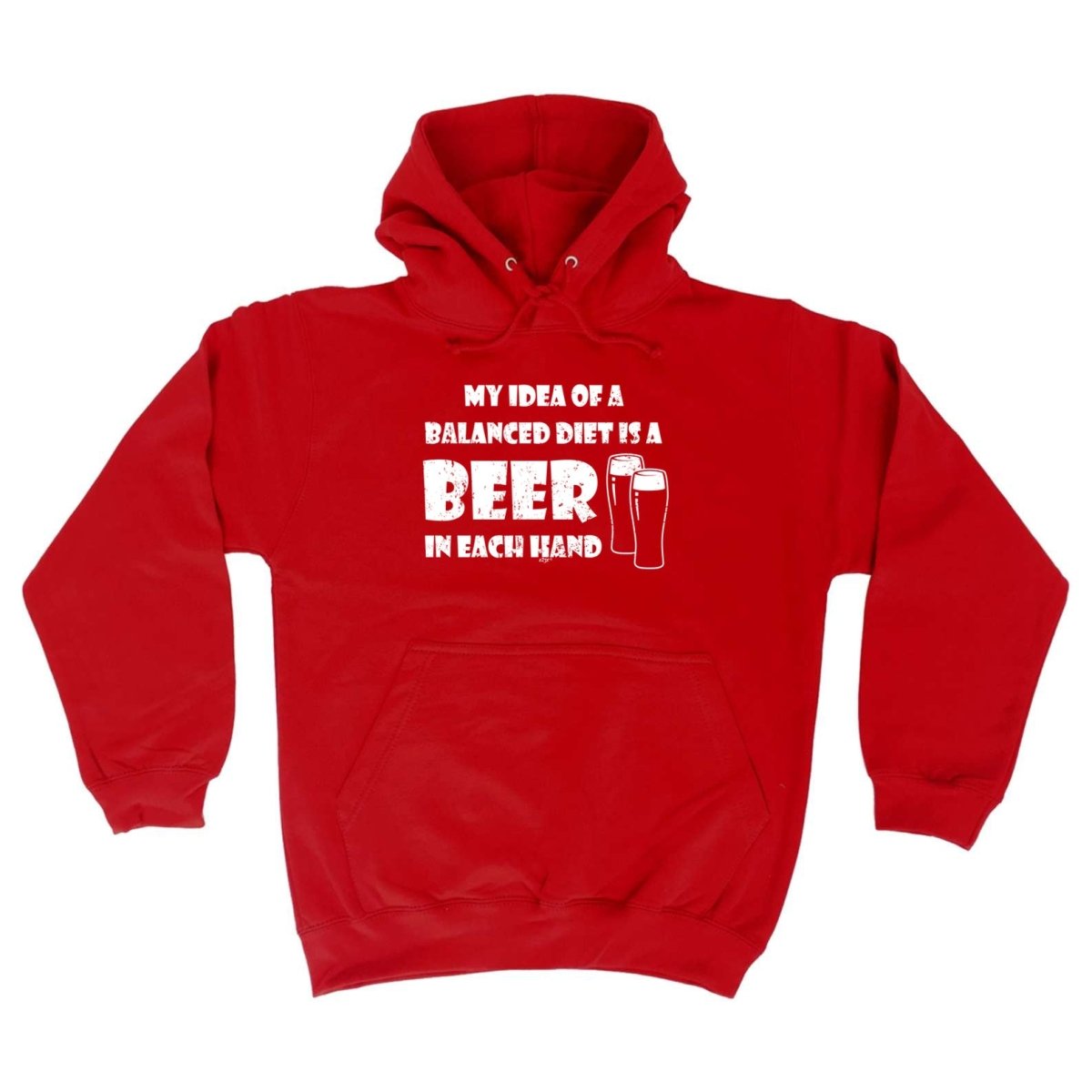 Alcohol Balanced Diet Is A Beer Each Hand - Funny Novelty Hoodies Hoodie - 123t Australia | Funny T-Shirts Mugs Novelty Gifts