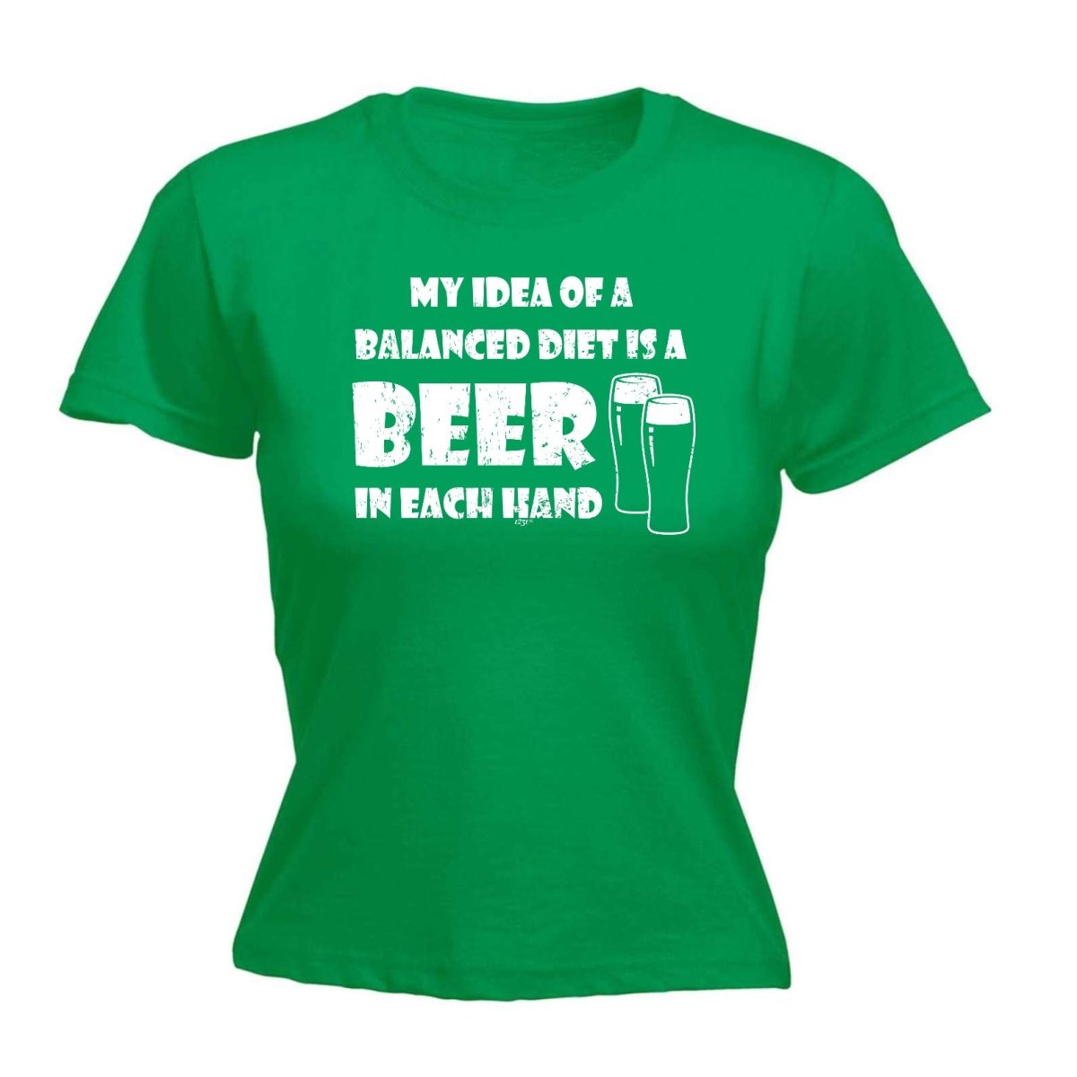 Alcohol Balanced Diet Is A Beer Each Hand - Funny Novelty Womens T-Shirt T Shirt Tshirt - 123t Australia | Funny T-Shirts Mugs Novelty Gifts