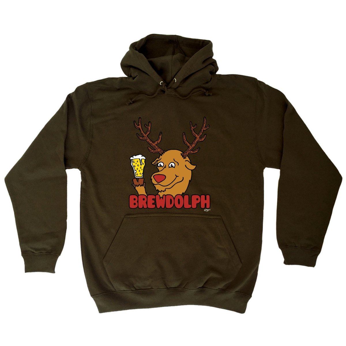 Alcohol Brewdolph Christmas Beer - Funny Novelty Hoodies Hoodie - 123t Australia | Funny T-Shirts Mugs Novelty Gifts