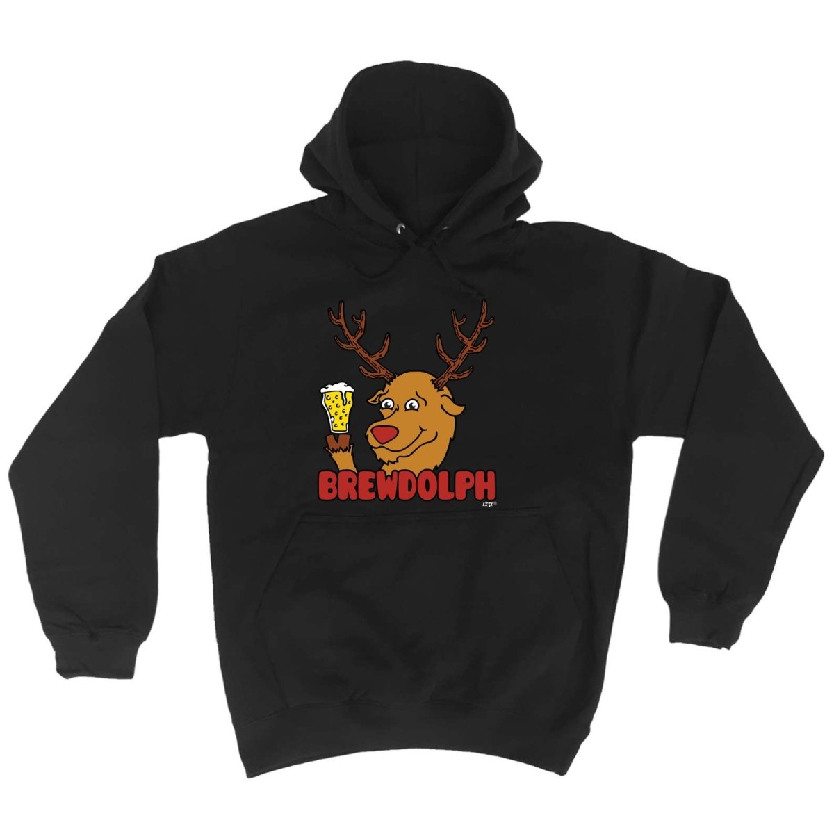 Alcohol Brewdolph Christmas Beer - Funny Novelty Hoodies Hoodie - 123t Australia | Funny T-Shirts Mugs Novelty Gifts