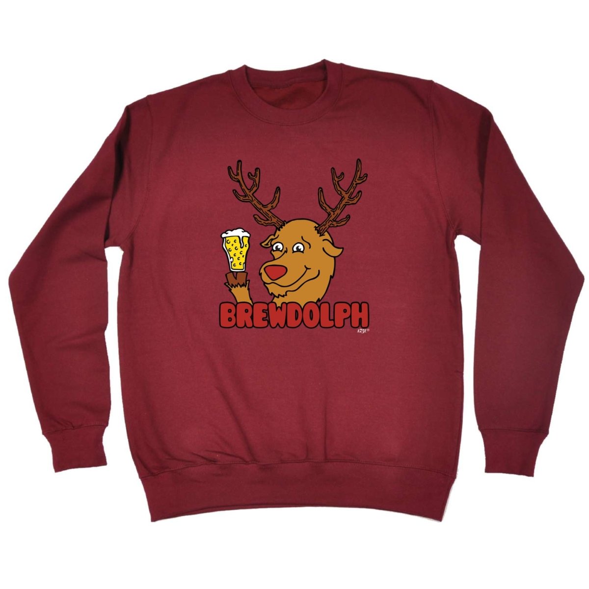 Alcohol Brewdolph Christmas Beer - Funny Novelty Sweatshirt - 123t Australia | Funny T-Shirts Mugs Novelty Gifts