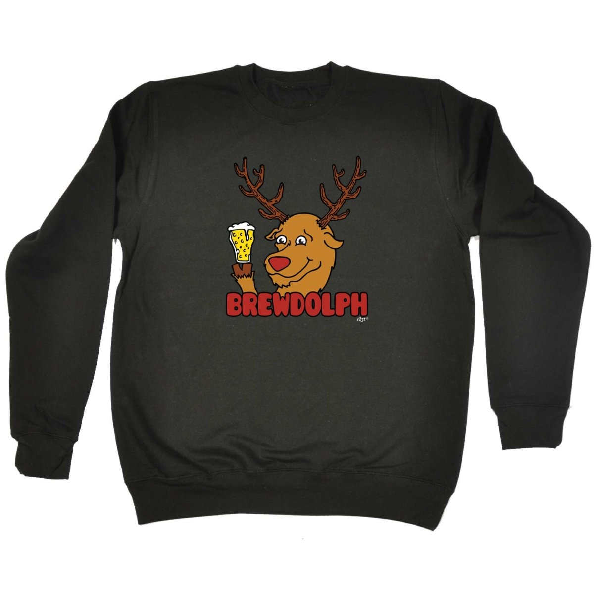 Alcohol Brewdolph Christmas Beer - Funny Novelty Sweatshirt - 123t Australia | Funny T-Shirts Mugs Novelty Gifts