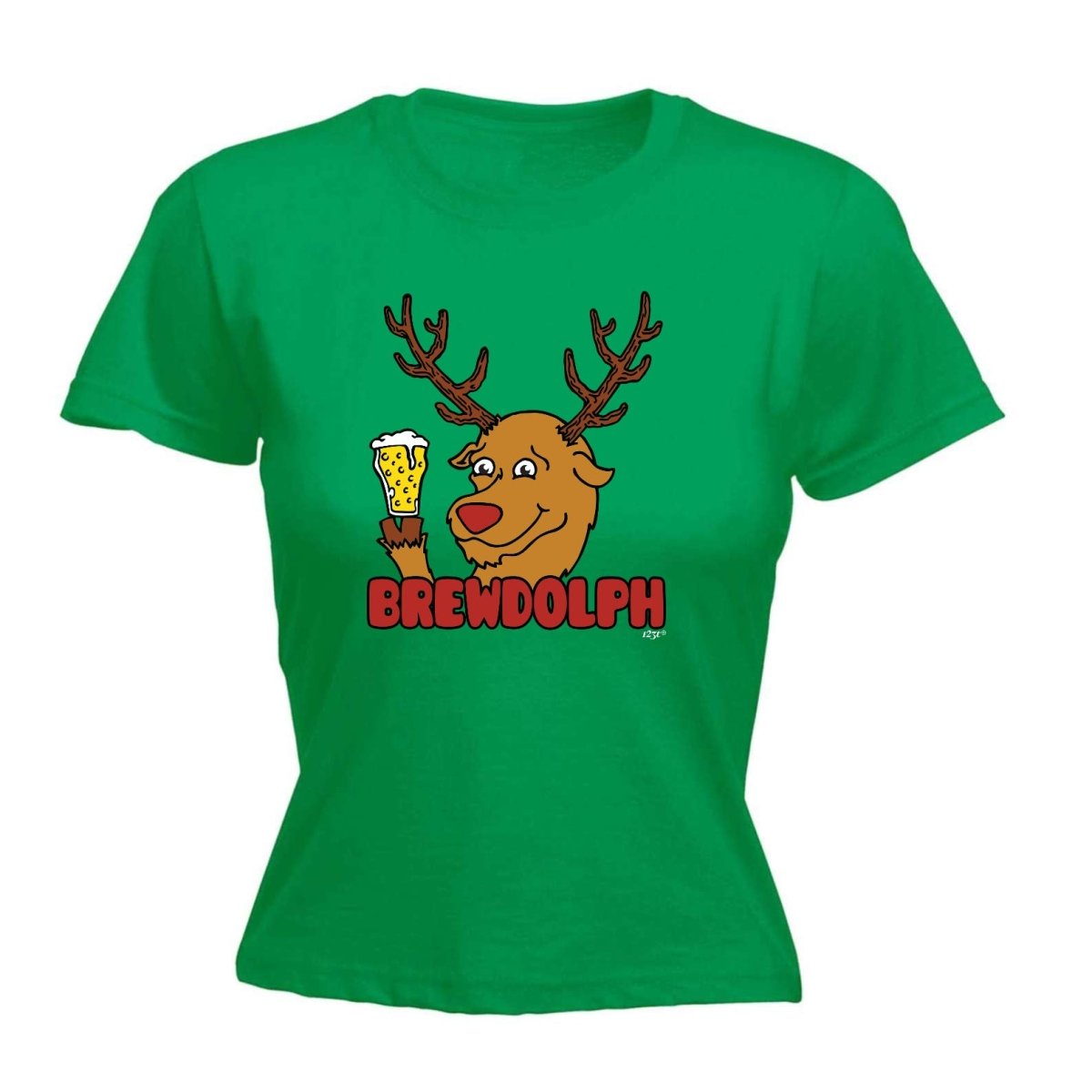 Alcohol Brewdolph Christmas Beer - Funny Novelty Womens T-Shirt T Shirt Tshirt - 123t Australia | Funny T-Shirts Mugs Novelty Gifts